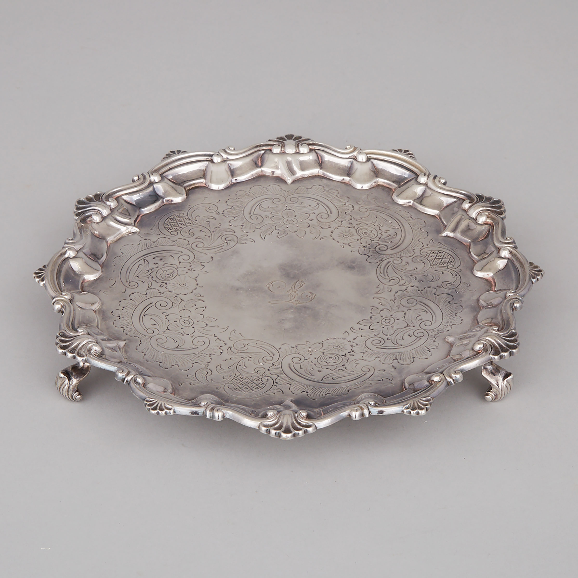 George III Silver Shaped Circular Salver, Elizabeth Jones, London, 1784