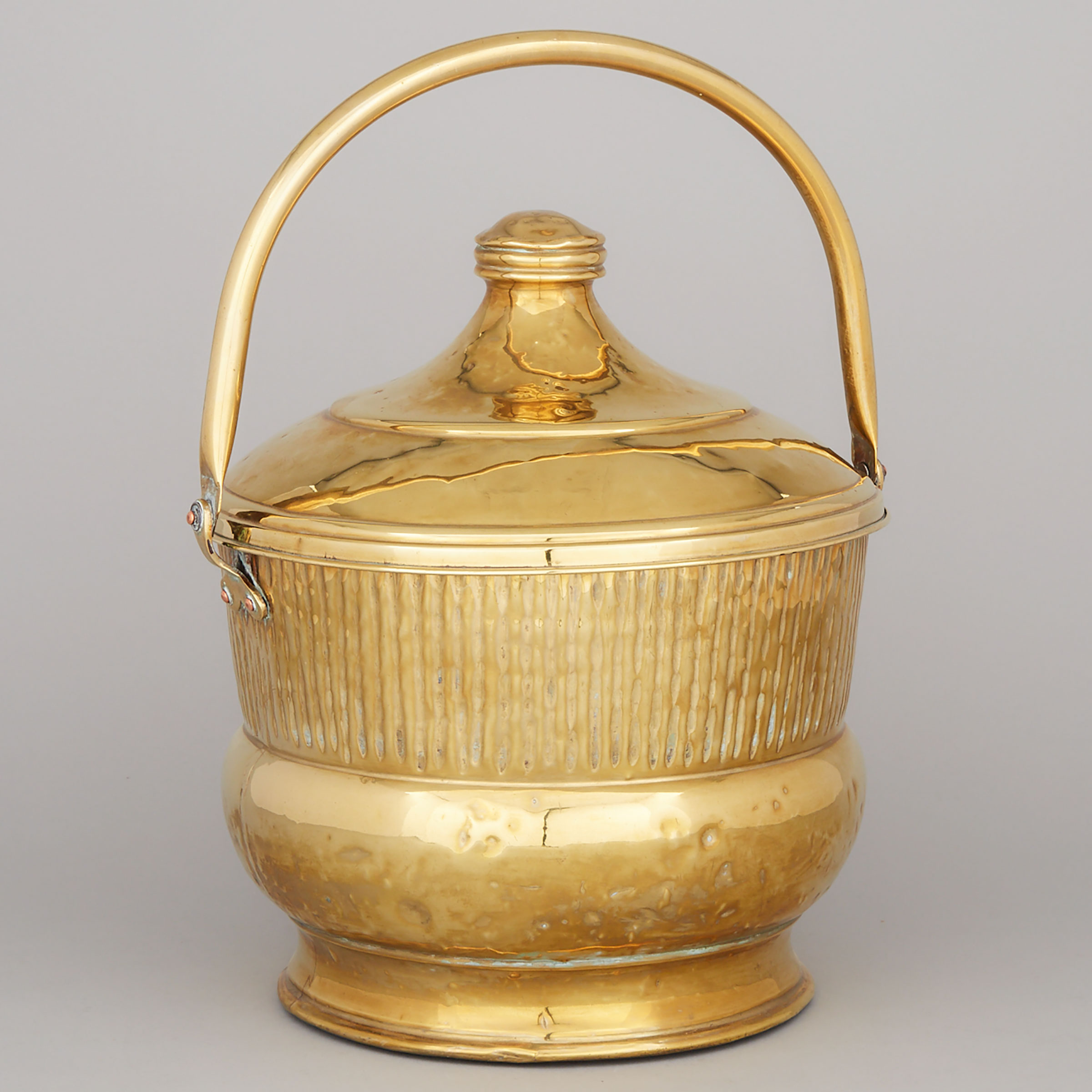 Victorian Brass Covered Pot, 19th century