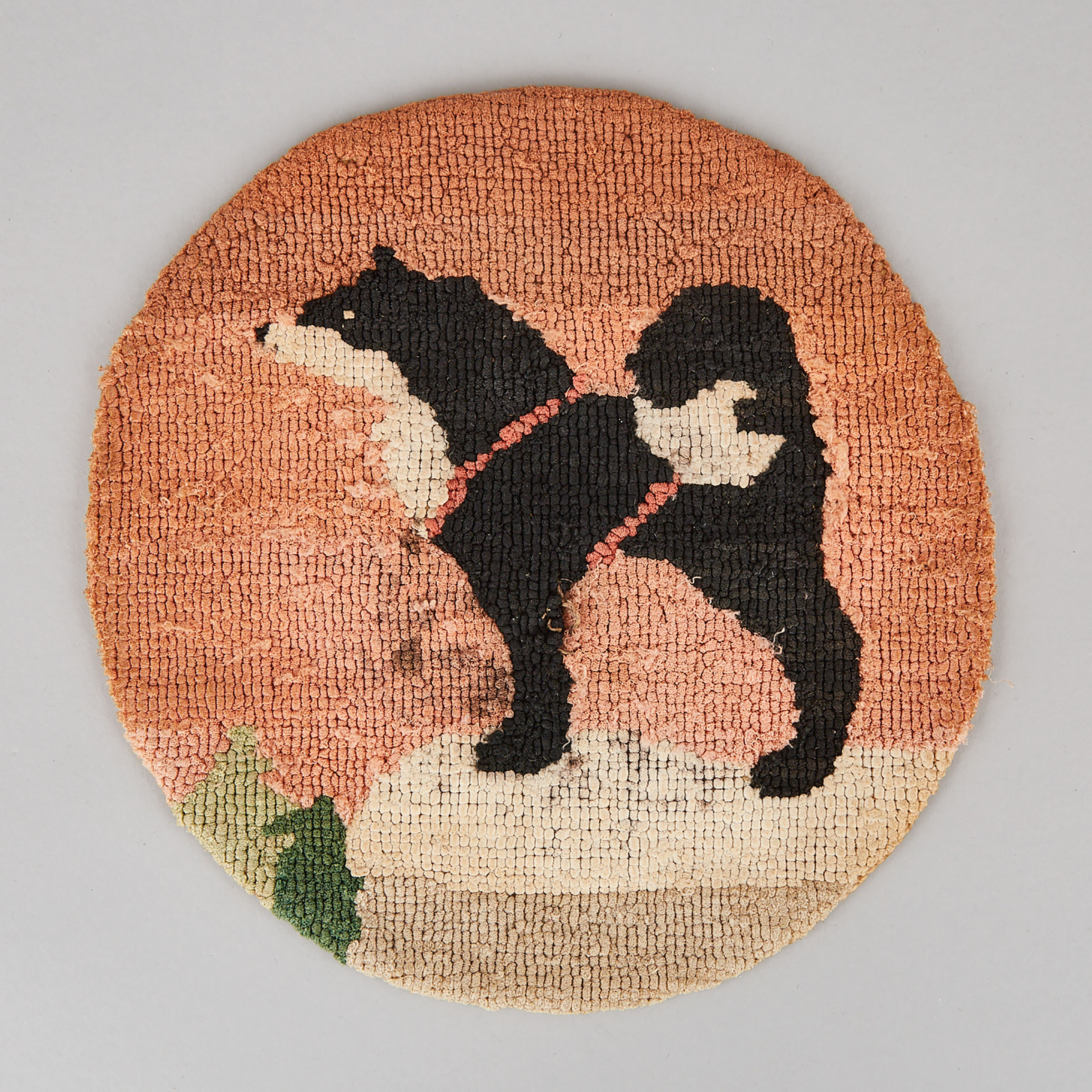 Grenfell Labrador Industries Hooked Mat Depicting a Sled Dog, c.1930