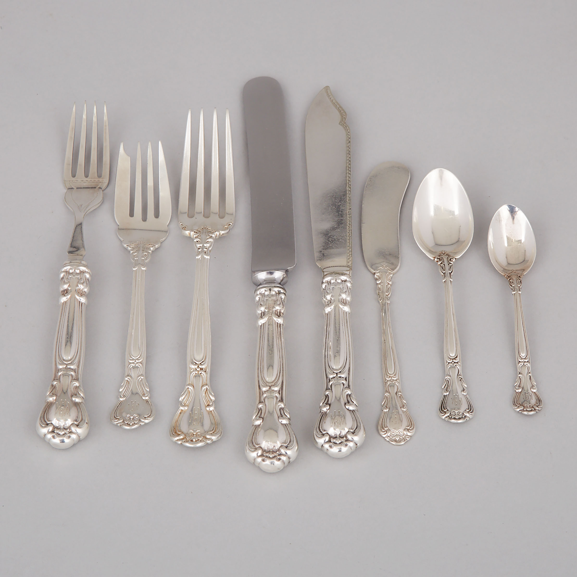 Canadian Silver ‘Chantilly’ Pattern Flatware, Henry Birks & Sons, Montreal, Que., 20th century
