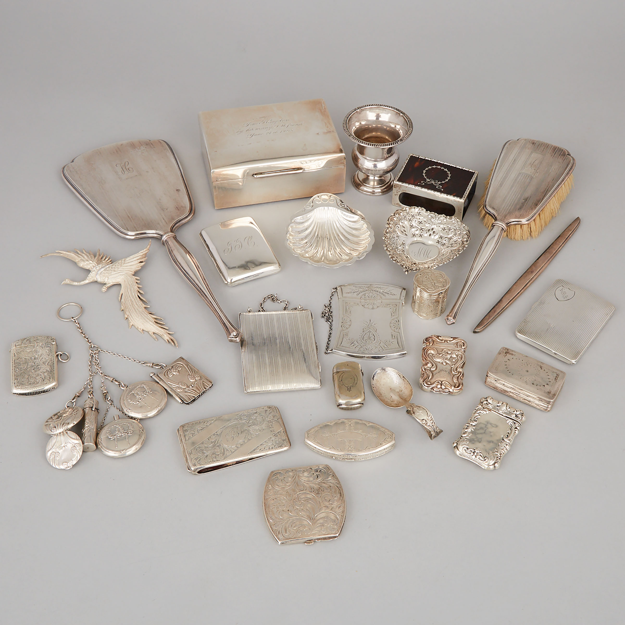 Group of North American, English and Continental Silver Boxes and Other Small Articles, late 19th/20th century