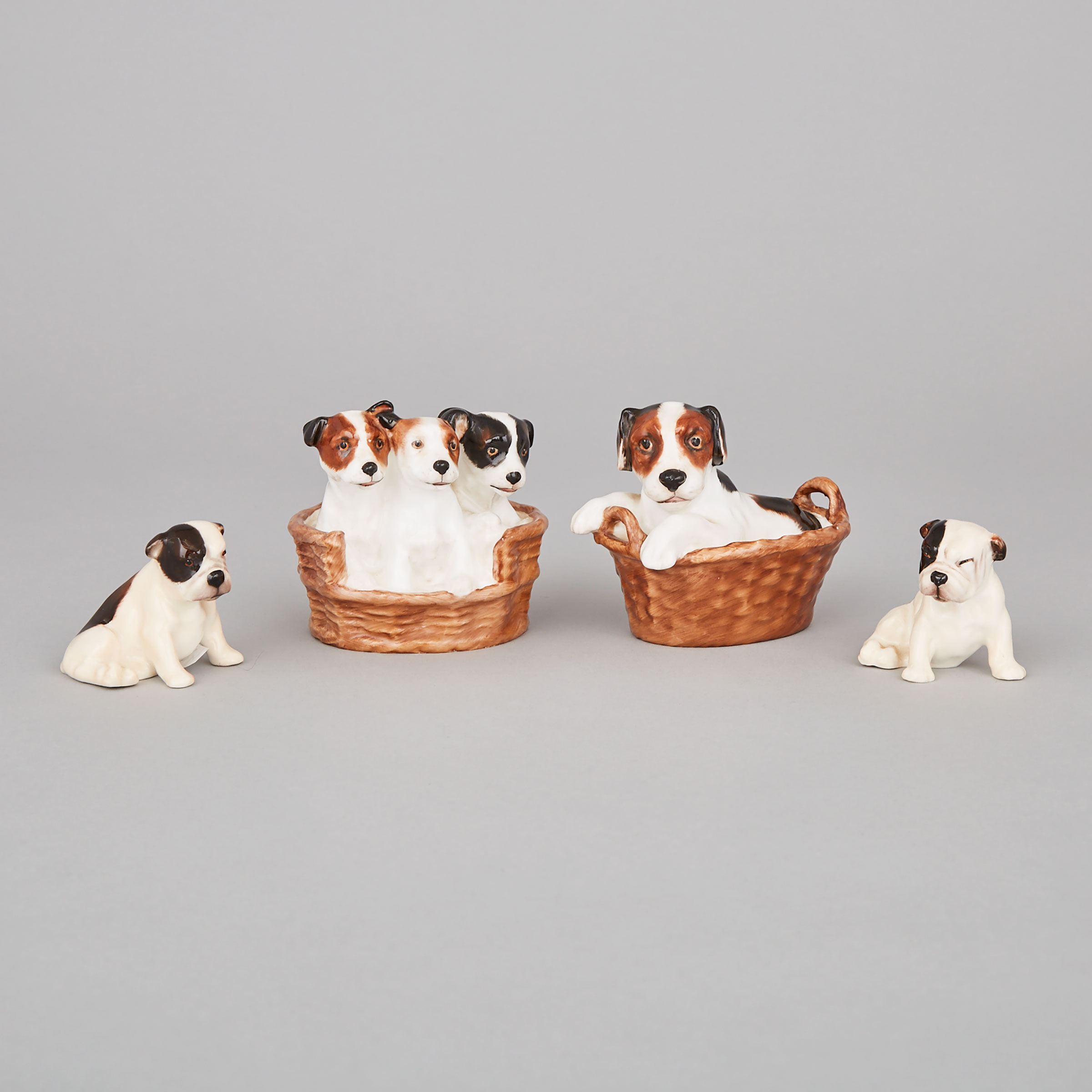 Four Royal Doulton Puppy Dog Figurines, 20th century