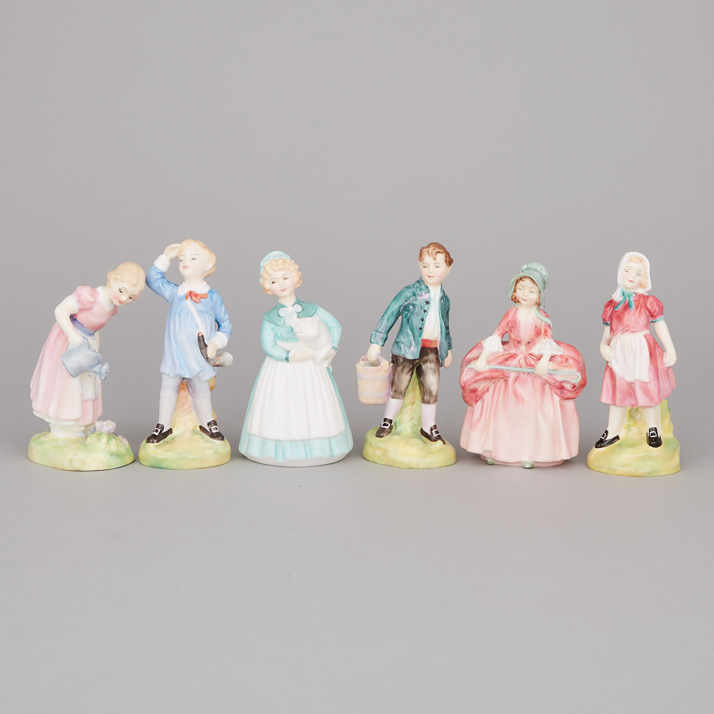 Six Royal Doulton Nursery Rhyme Figures, 20th century