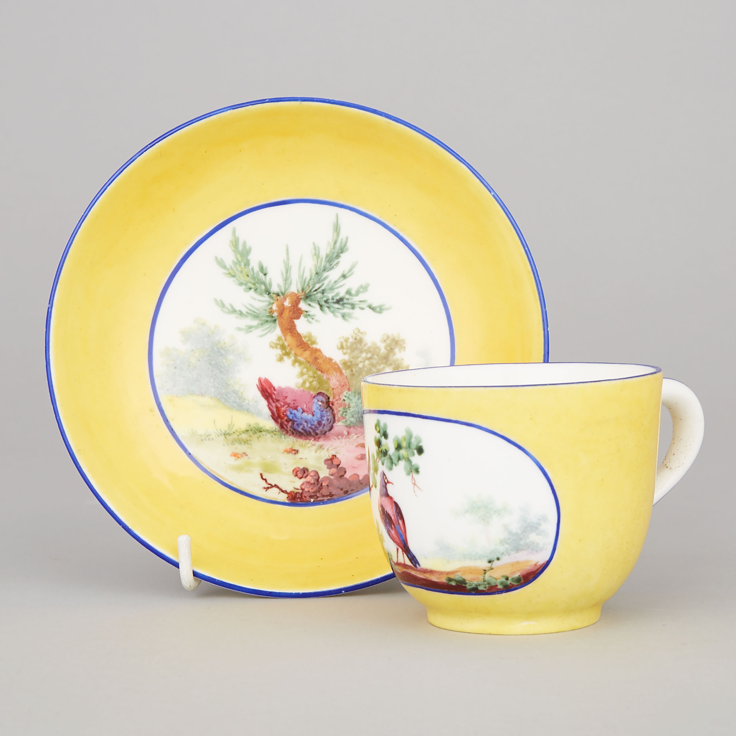 Sèvres Yellow Ground Cup and Saucer, 19th century
