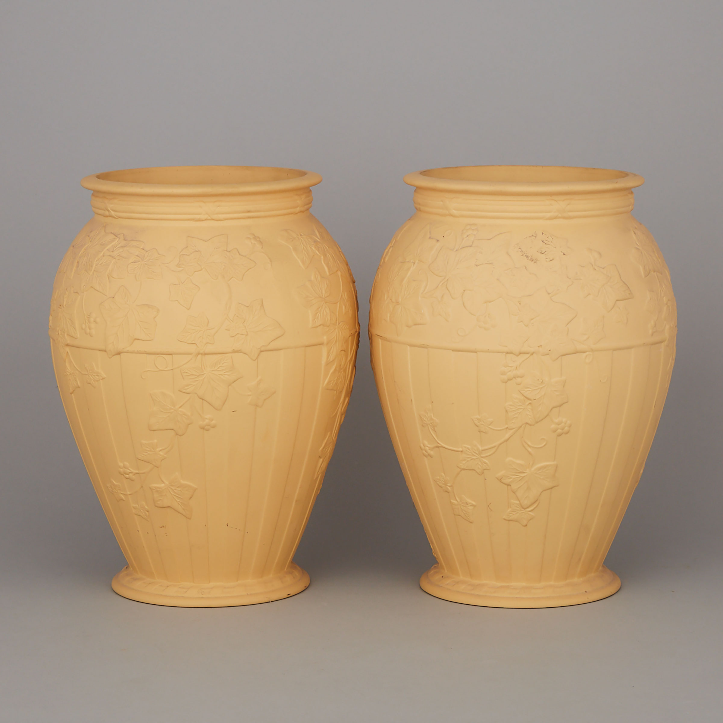 Pair of Wedgwood Cane Ware Vases, 20th century