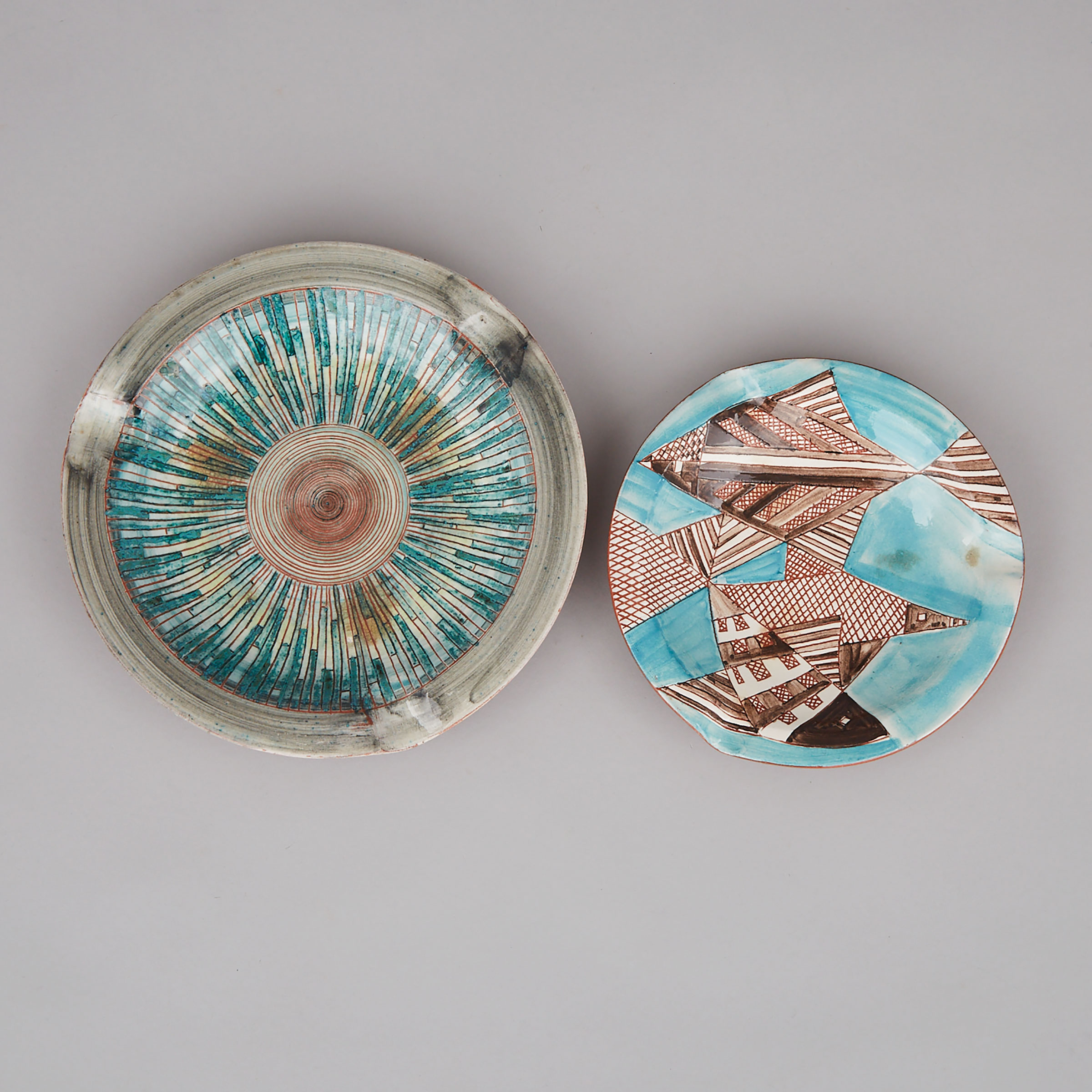 Two Brooklin Pottery Ashtrays, Theo and Susan Harlander, 1960s