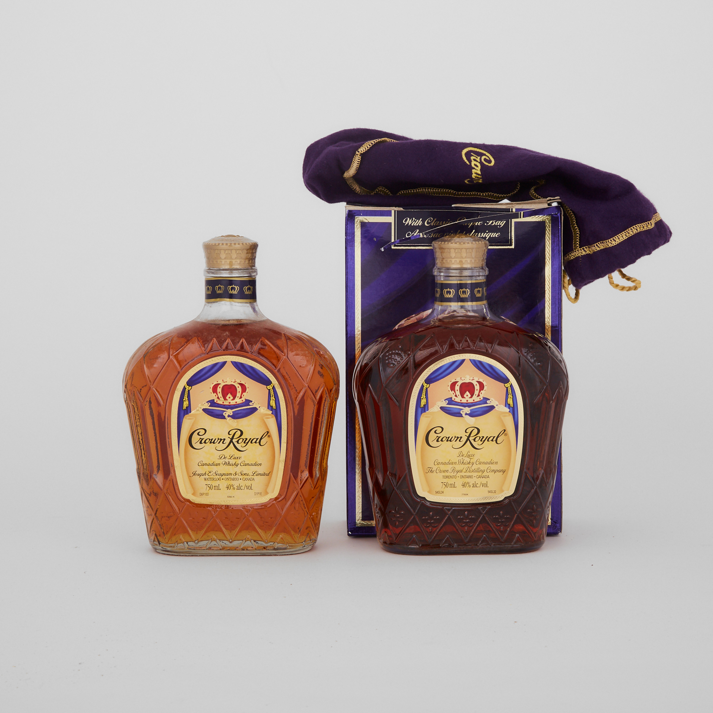 CROWN ROYAL DELUXE CANADIAN WHISKY (TWO 750 ML)