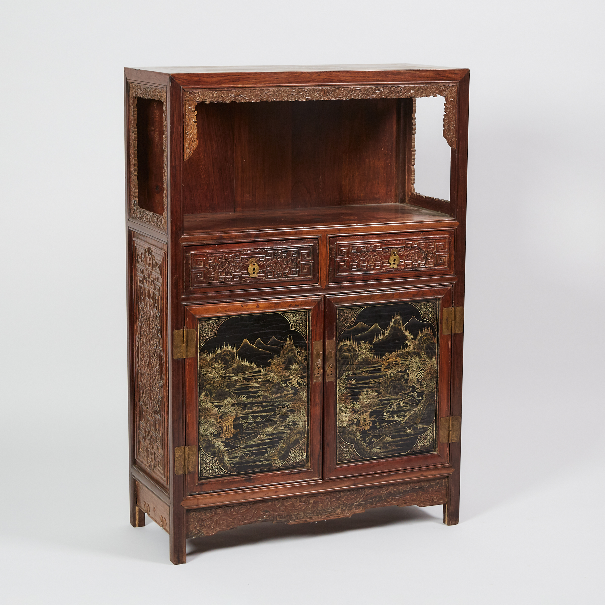 A Small Suanzhi Carved Display Cabinet
