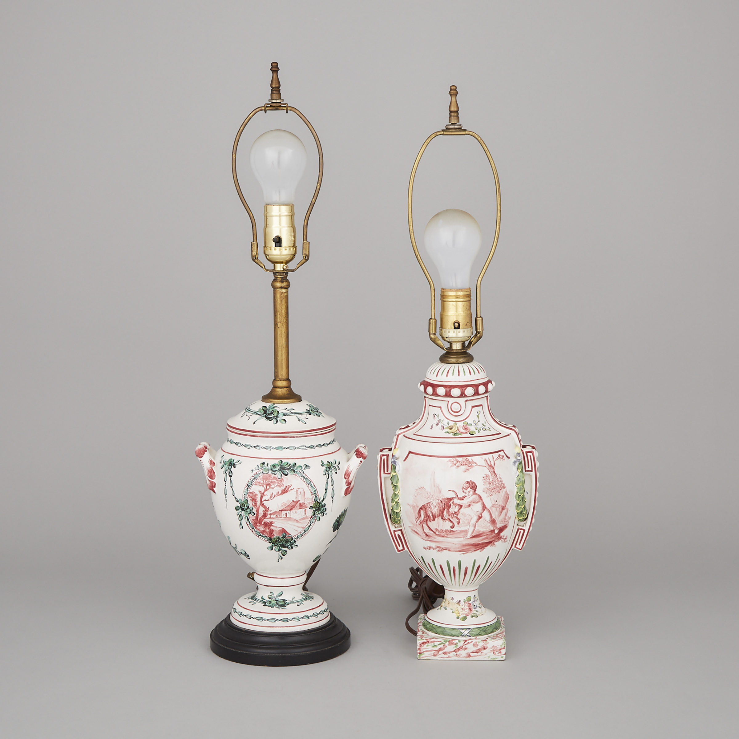 Two French Faience Table Lamps, 19th/20th century