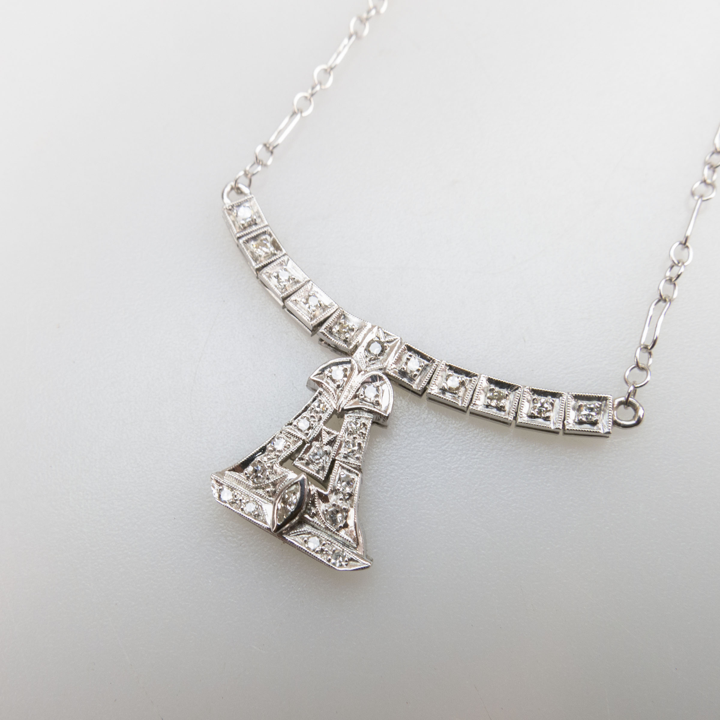Platinum And 14k White Gold Necklace