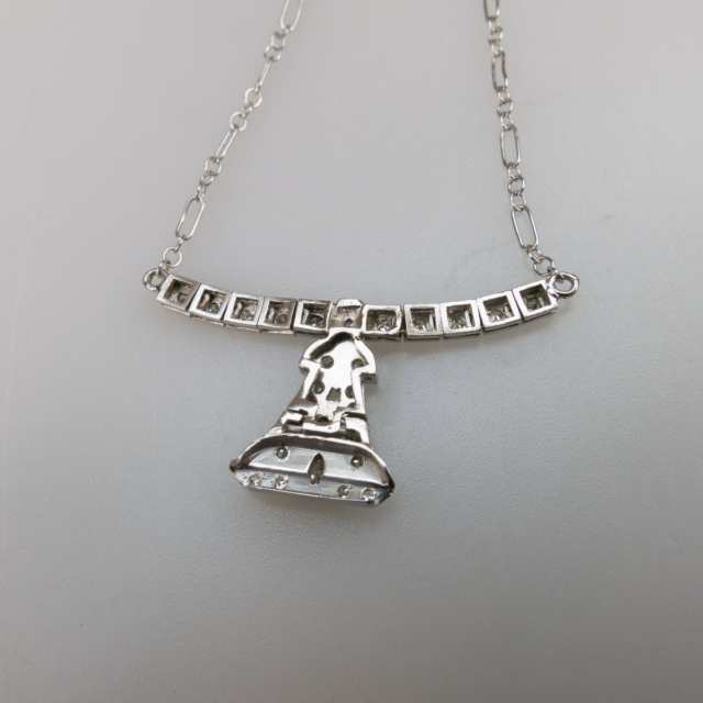 Platinum And 14k White Gold Necklace
