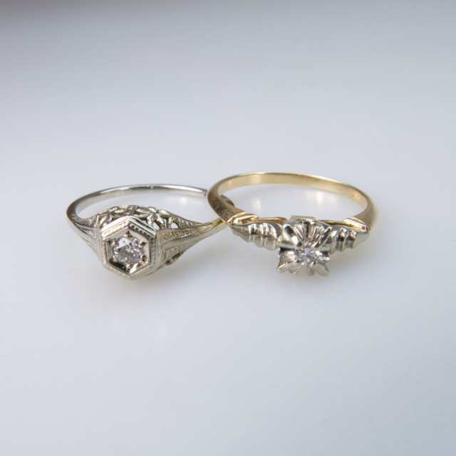 1 x 14k And 1 x 18k Yellow & White Gold Rings