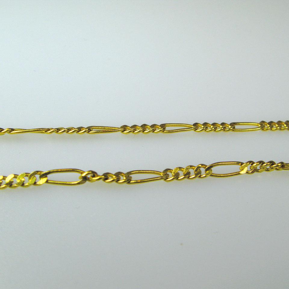 22k yellow gold modified curb link chain