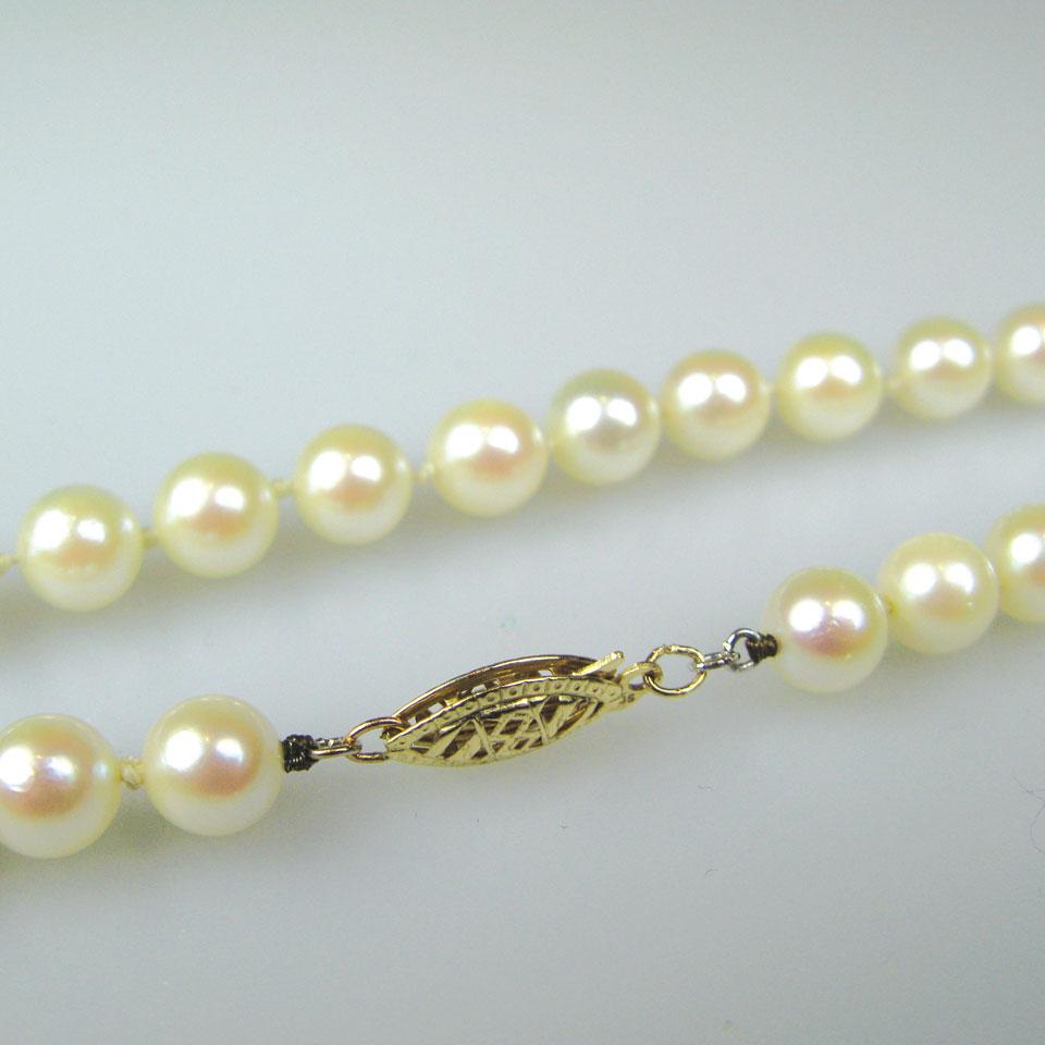 Single strand cultured pearl necklace 