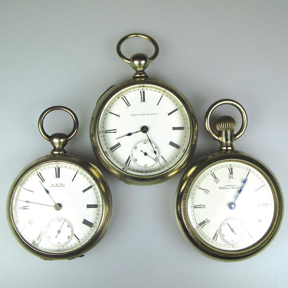 3 openface pocket watches