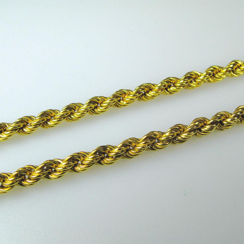 Italian 18k yellow gold rope chain