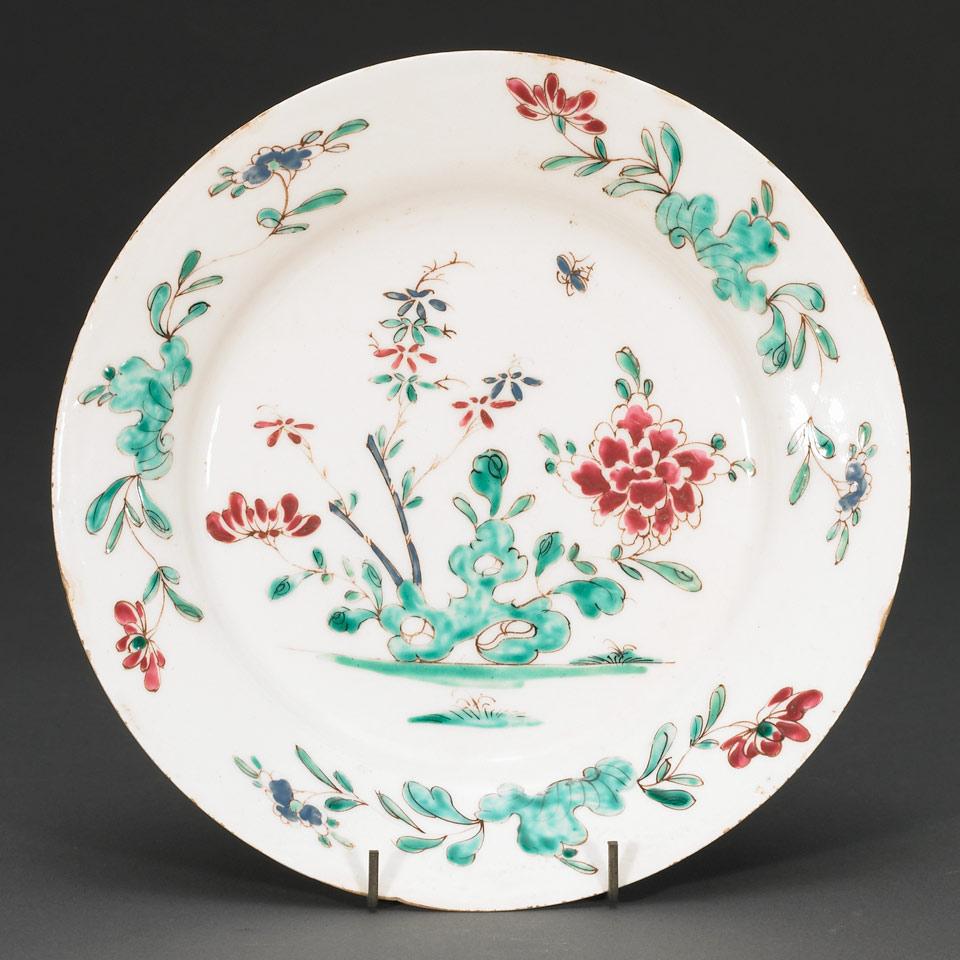 Bow Famille Rose Plate, c.1755