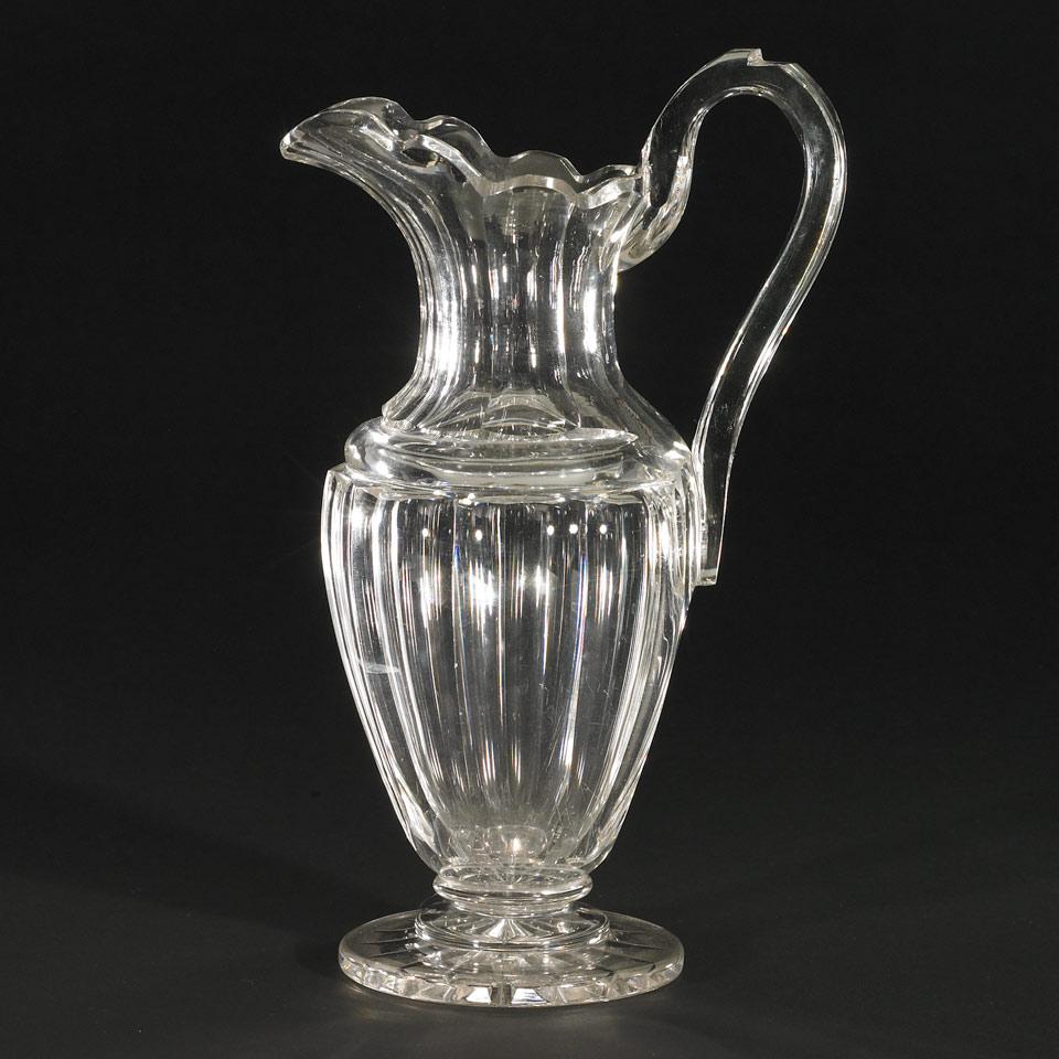 English Cut Glass Jug, 19th century