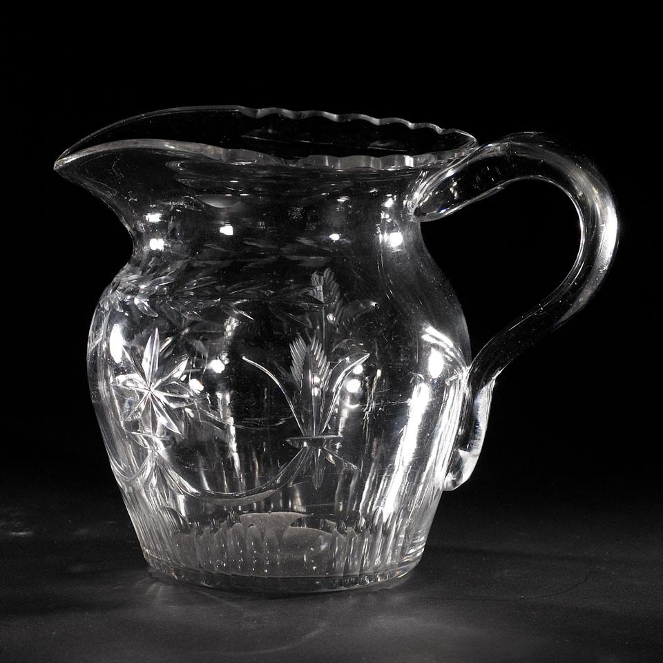 Irish Cut Glass Jug, c.1800