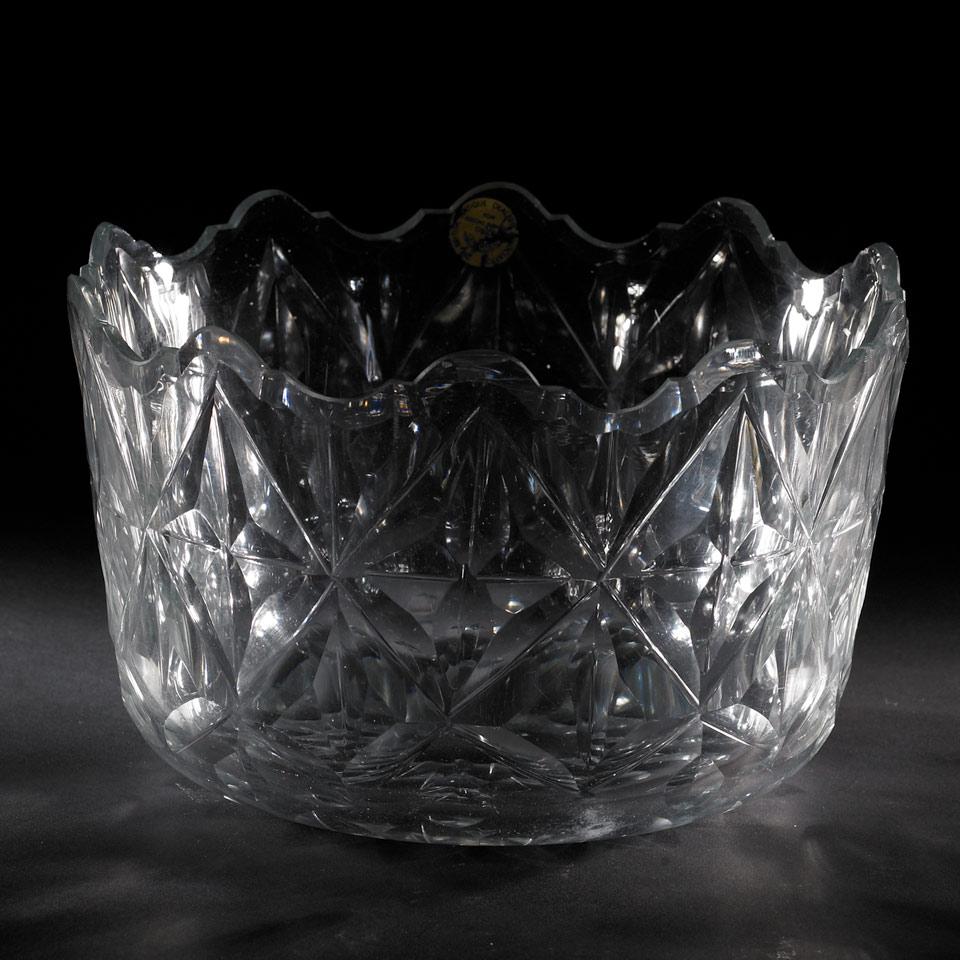Continental Cut Glass Large Bowl, early 19th Century