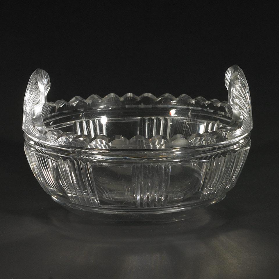 Anglo-Irish Cut Glass Bowl, 19th century