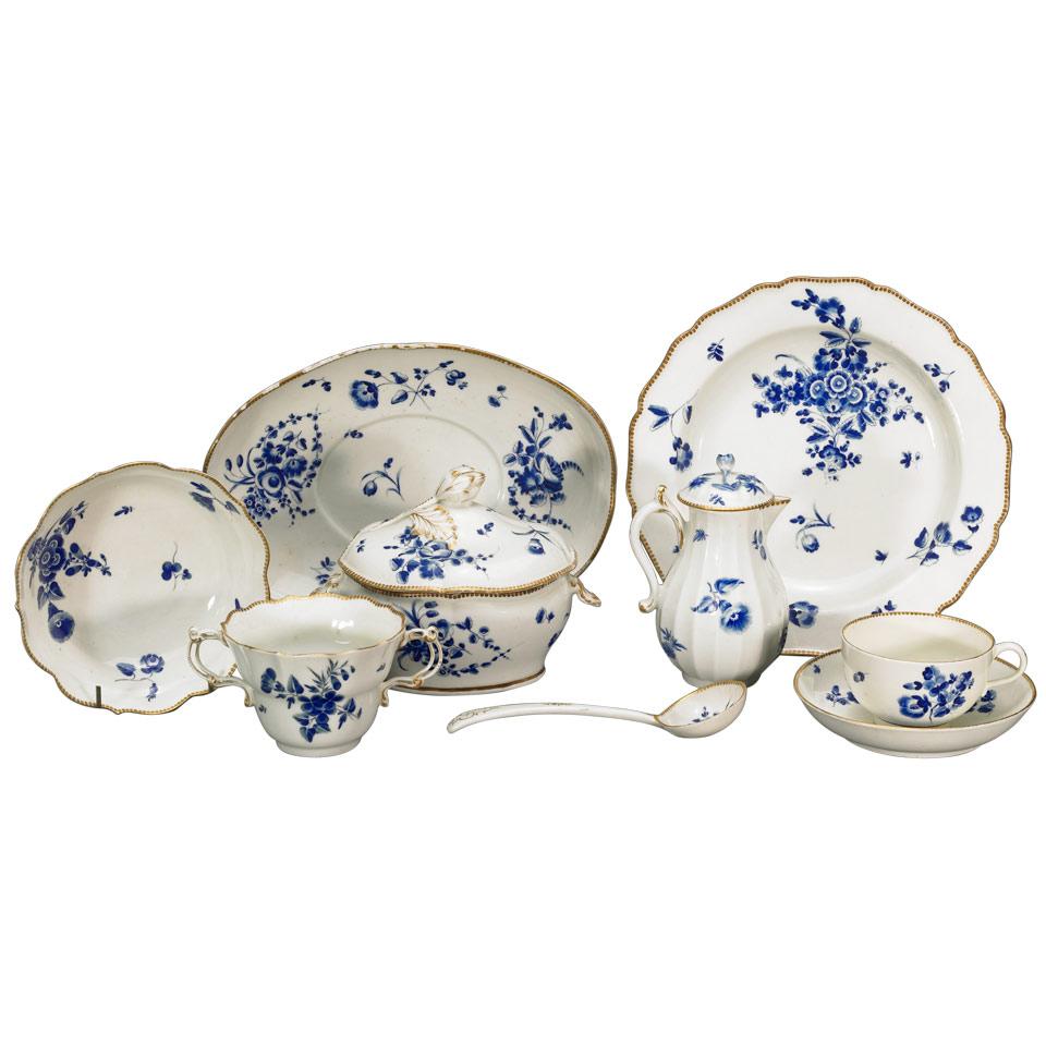 Group of Worcester ‘Dry Blue’ Enameled Tablewares, c.1775-80
