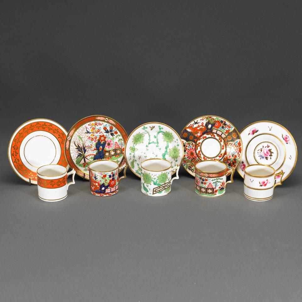 Five Flight, Barr and Barr Worcester Coffee Cans and Saucers, c.1813-40 