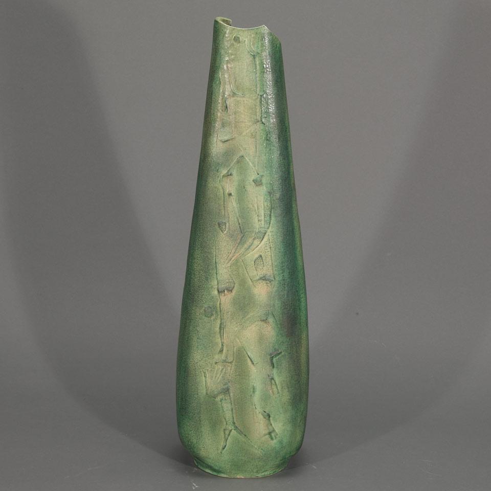 Brooklin Pottery Large Vase, Theo and Susan Harlander, mid-20th century