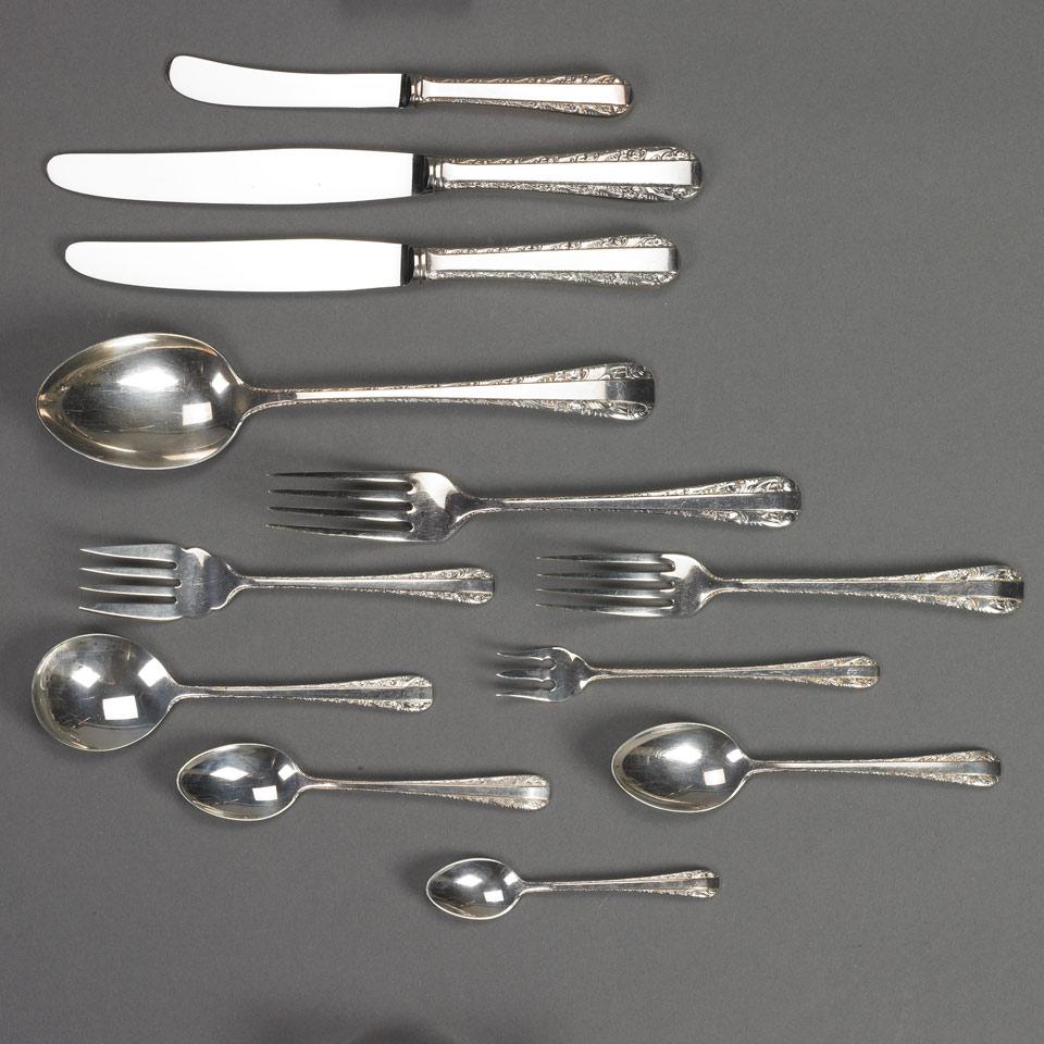 Canadian Silver ‘Rose Bower’ Pattern Flatware Service, Henry Birks & Sons, Montreal, Que., 20th century