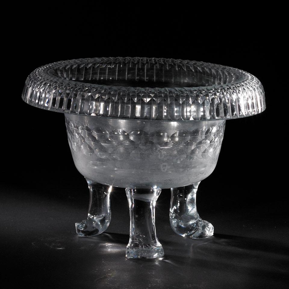 Irish Cut Glass Three Footed Bowl, c.1800