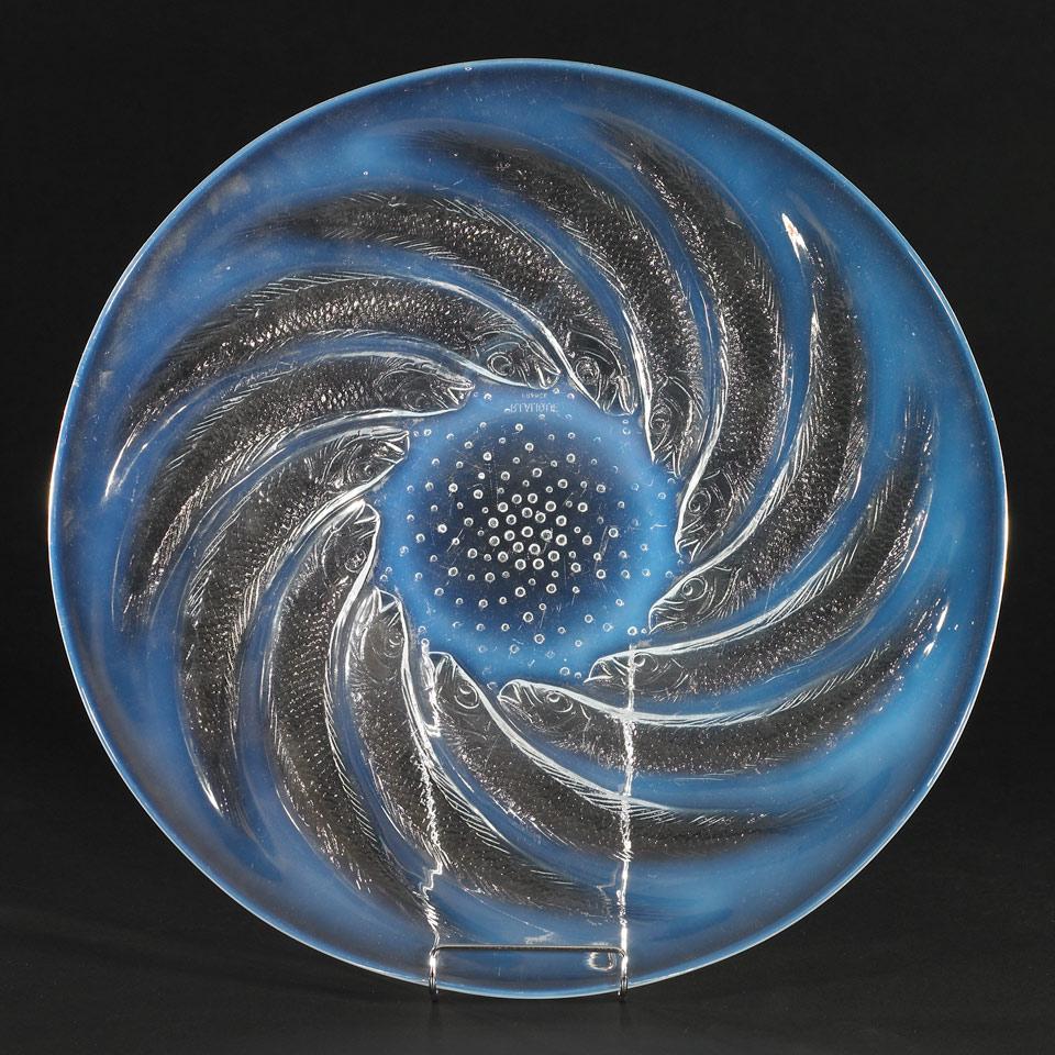 ‘Poissons’, Lalique Opalescent Glass Plate, 1930’s