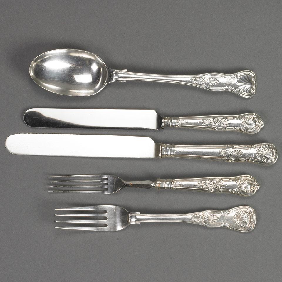 George IV and Later Silver Kings and Queens Pattern Flatware, 19th/20th century