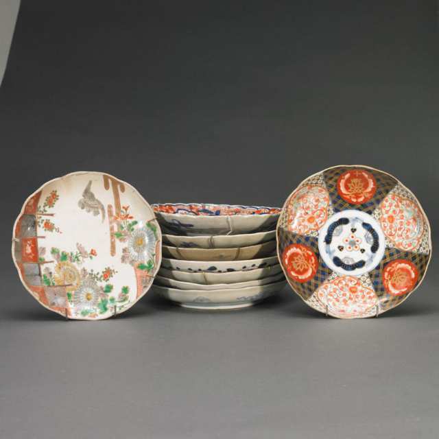 Nine Arita Porcelain Plates
