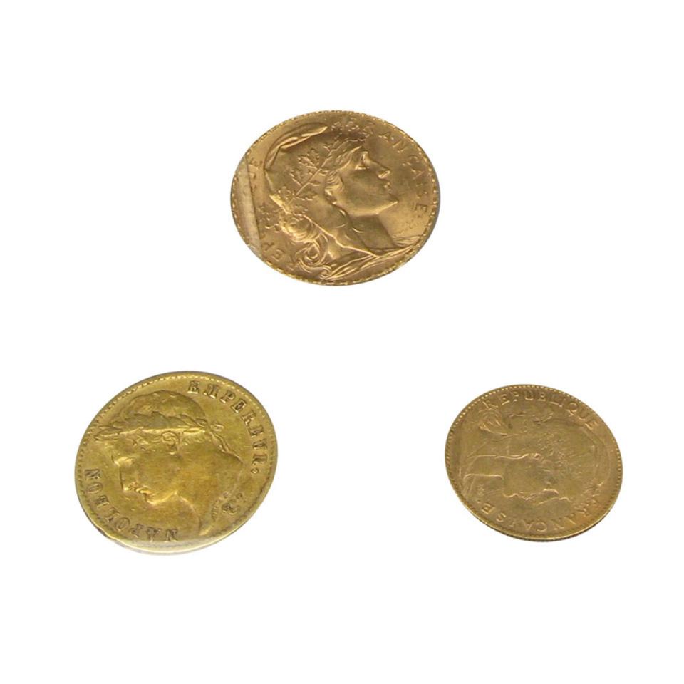 2 French 20 Franc Gold Coins