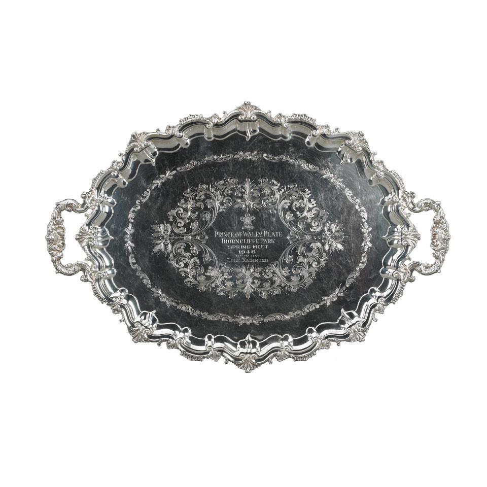 [The Prince of Wales Plate] Canadian Silver Serving Tray, Roden Bros., Toronto, Ont., c.1948