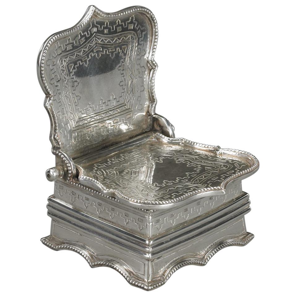 Russian Silver Salt Chair, St. Petersburg, late 19th century