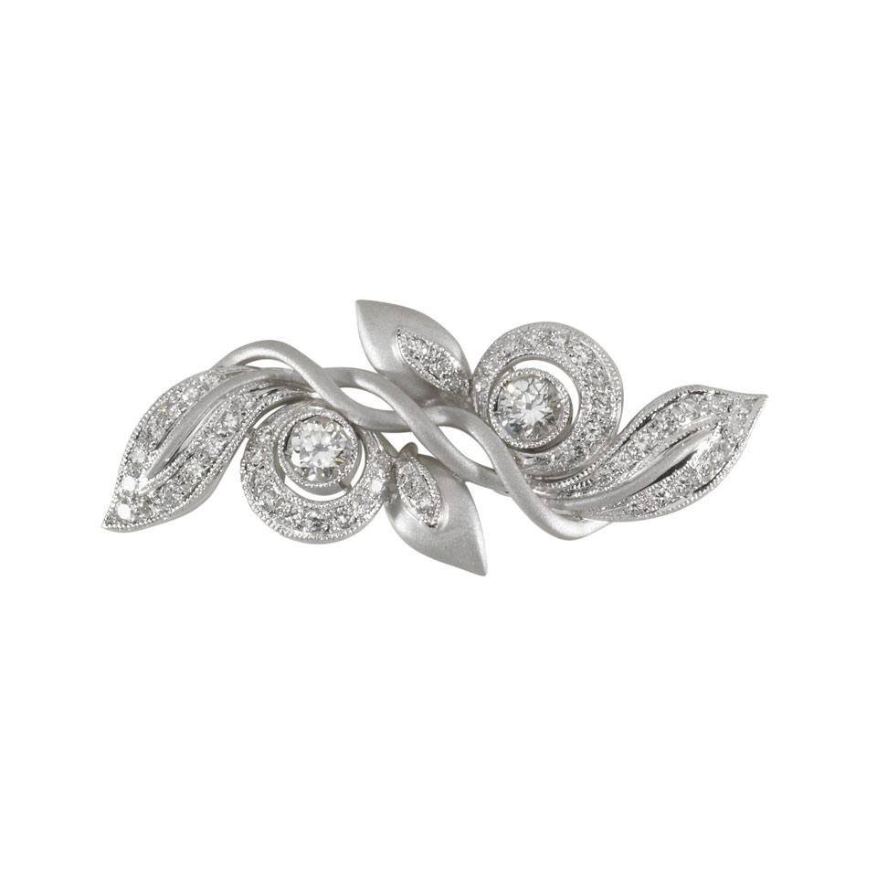 18k White Gold Brooch And Ring