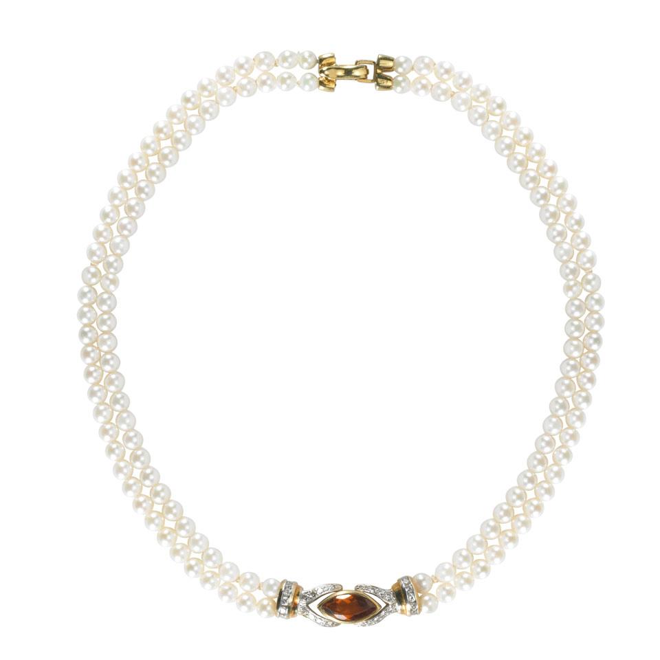 Cartier Double Strand Cultured Pearl Necklace