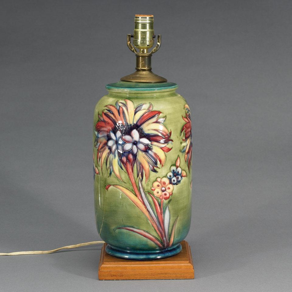 Moorcroft Cornflower Table Lamp, c.1940