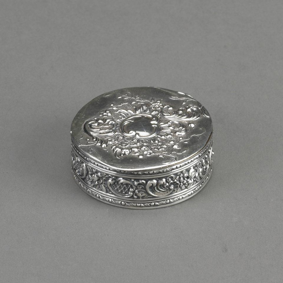 Russian Silver Circular Pill Box, c.1900
