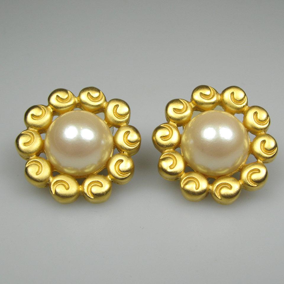 Pair Of Givenchy Button Earrings