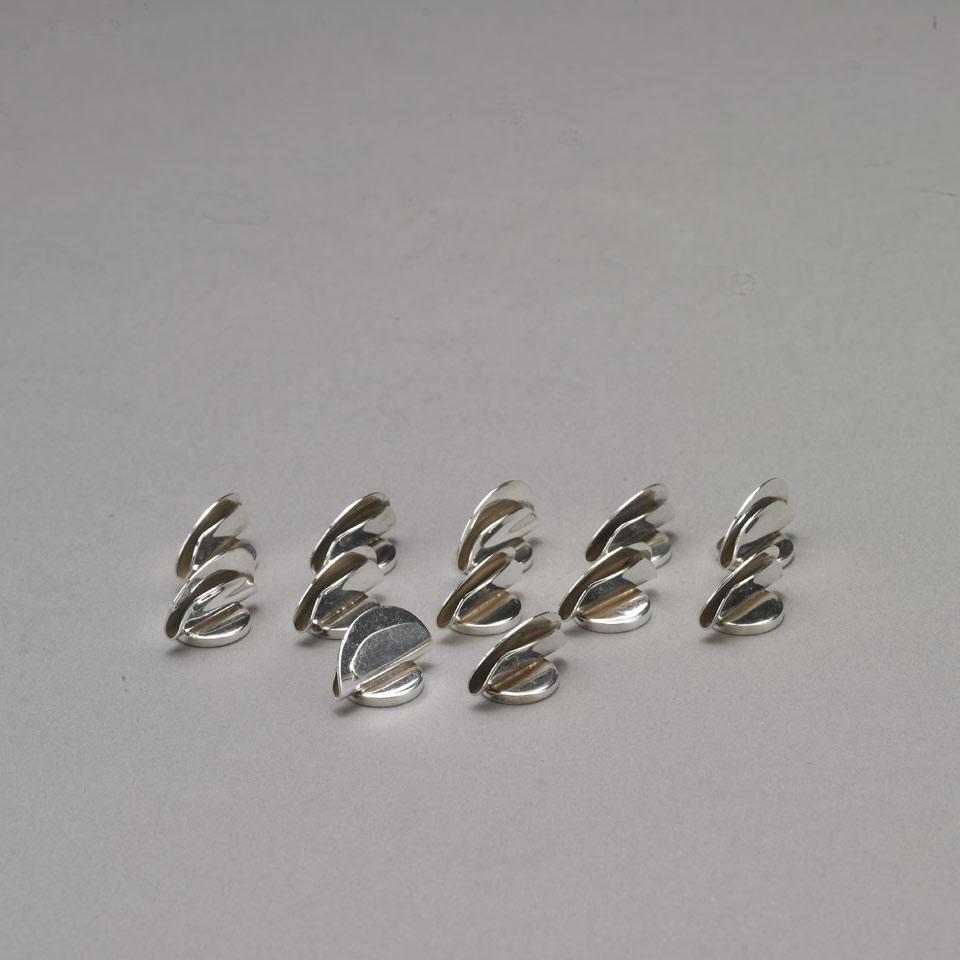 Twelve American Silver Place Card Holders, Cartier, New York, N.Y., 20th century