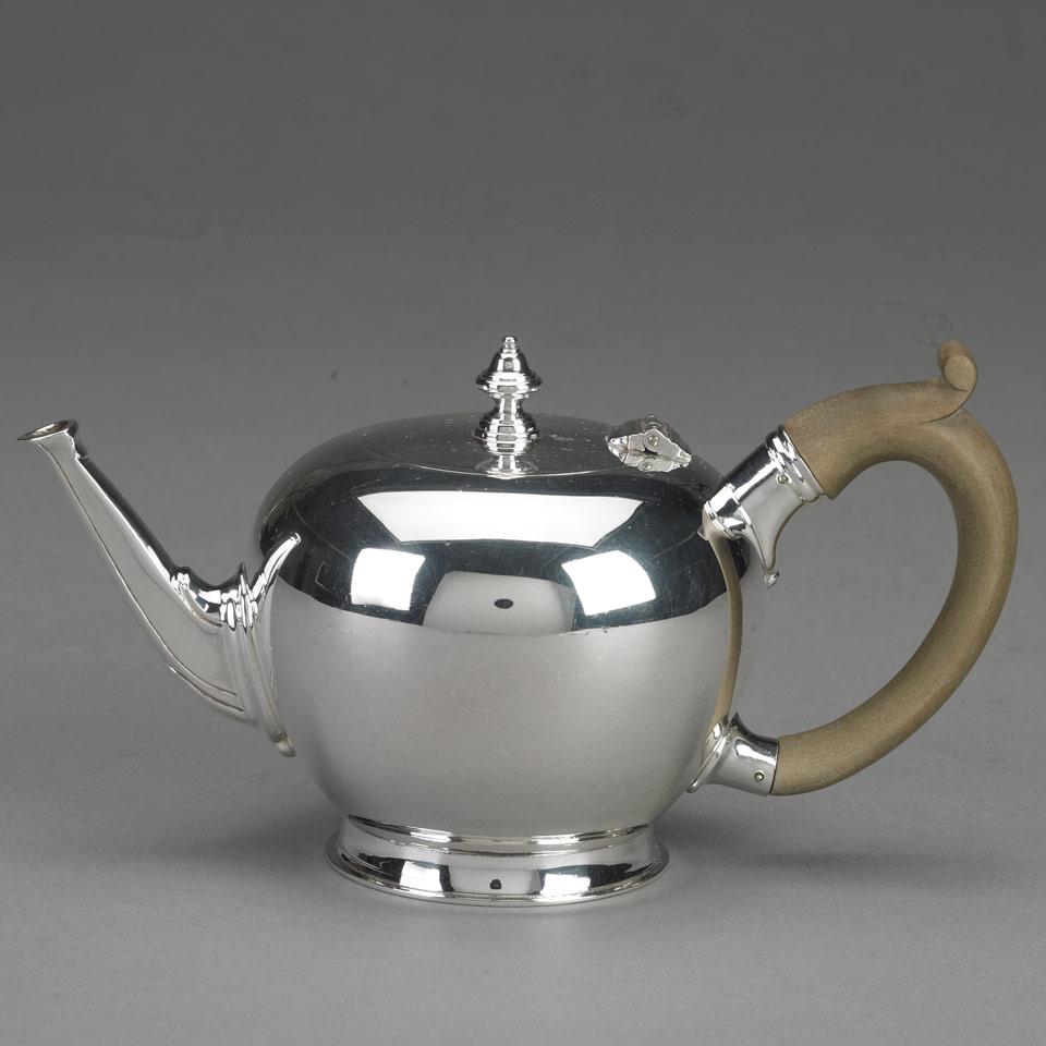 English Silver Bullet Shaped Teapot, C.J. Vander Ltd., London, 1962