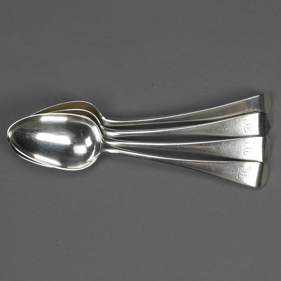 Four George III Silver Old English Pattern Table Spoons, Henry Green, London, 1797