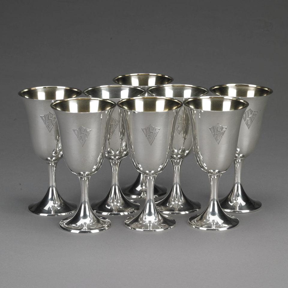 Eight American Silver Goblets, Gorham Mfg. Co., Providence, R.I., 1927-31