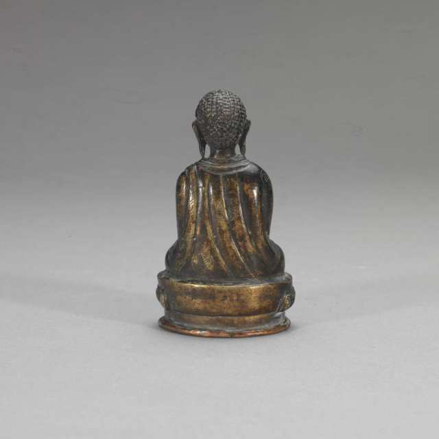 Small Gilt Copper Seated Buddha