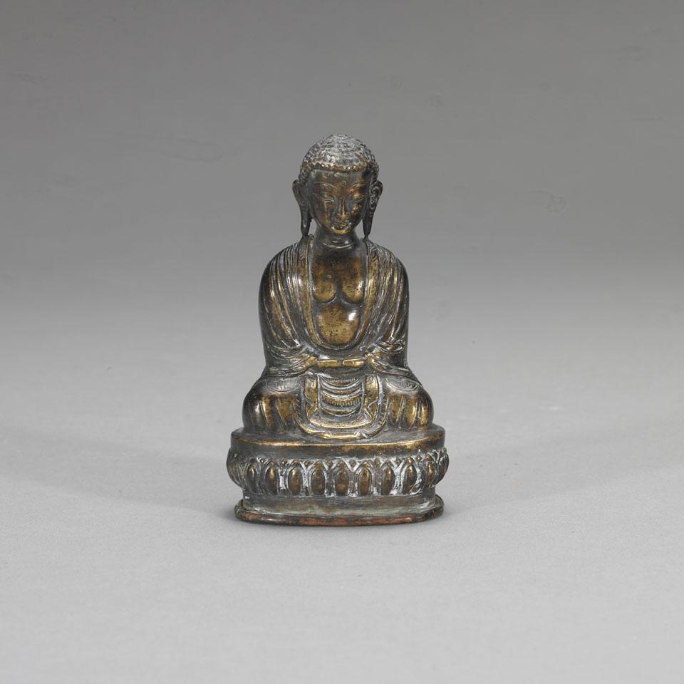 Small Gilt Copper Seated Buddha