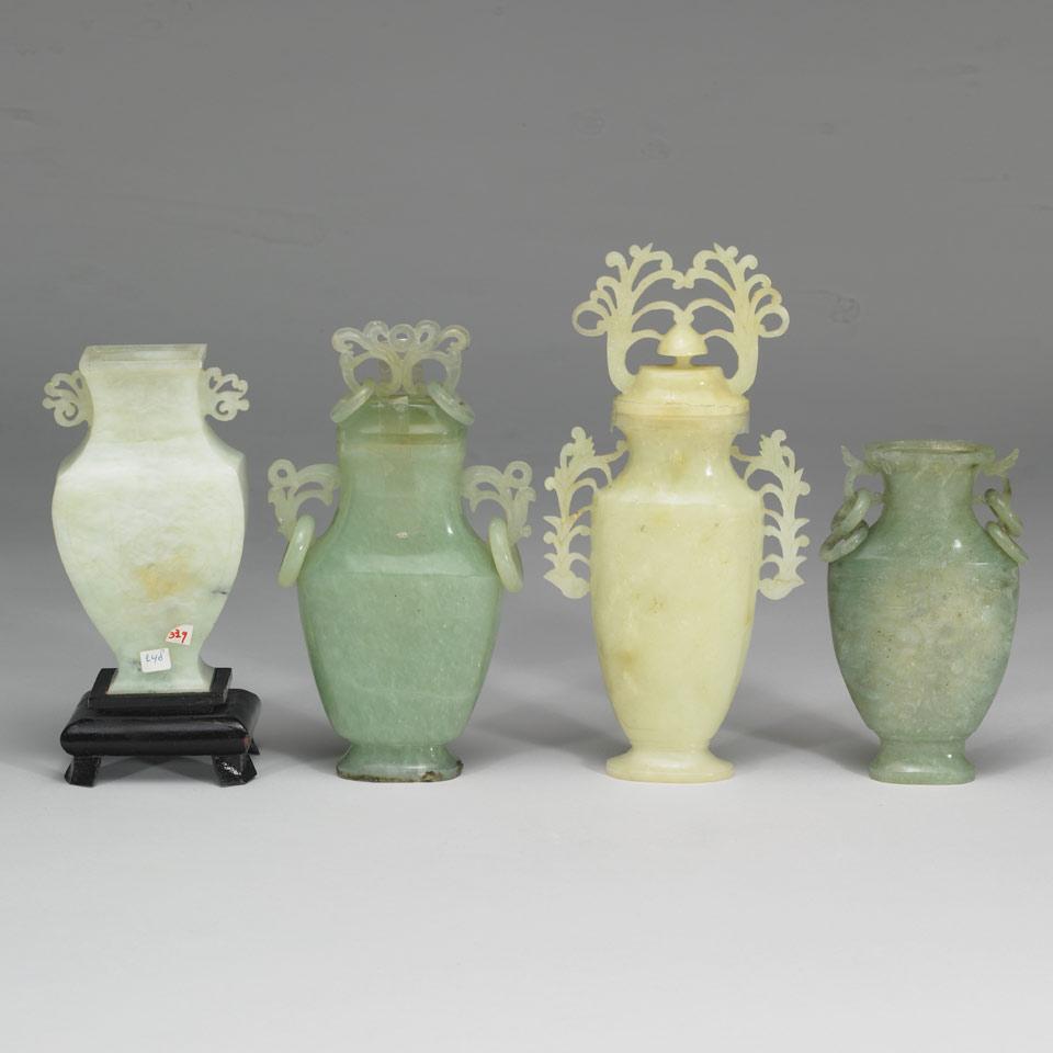 Four Large Hardstone Vases