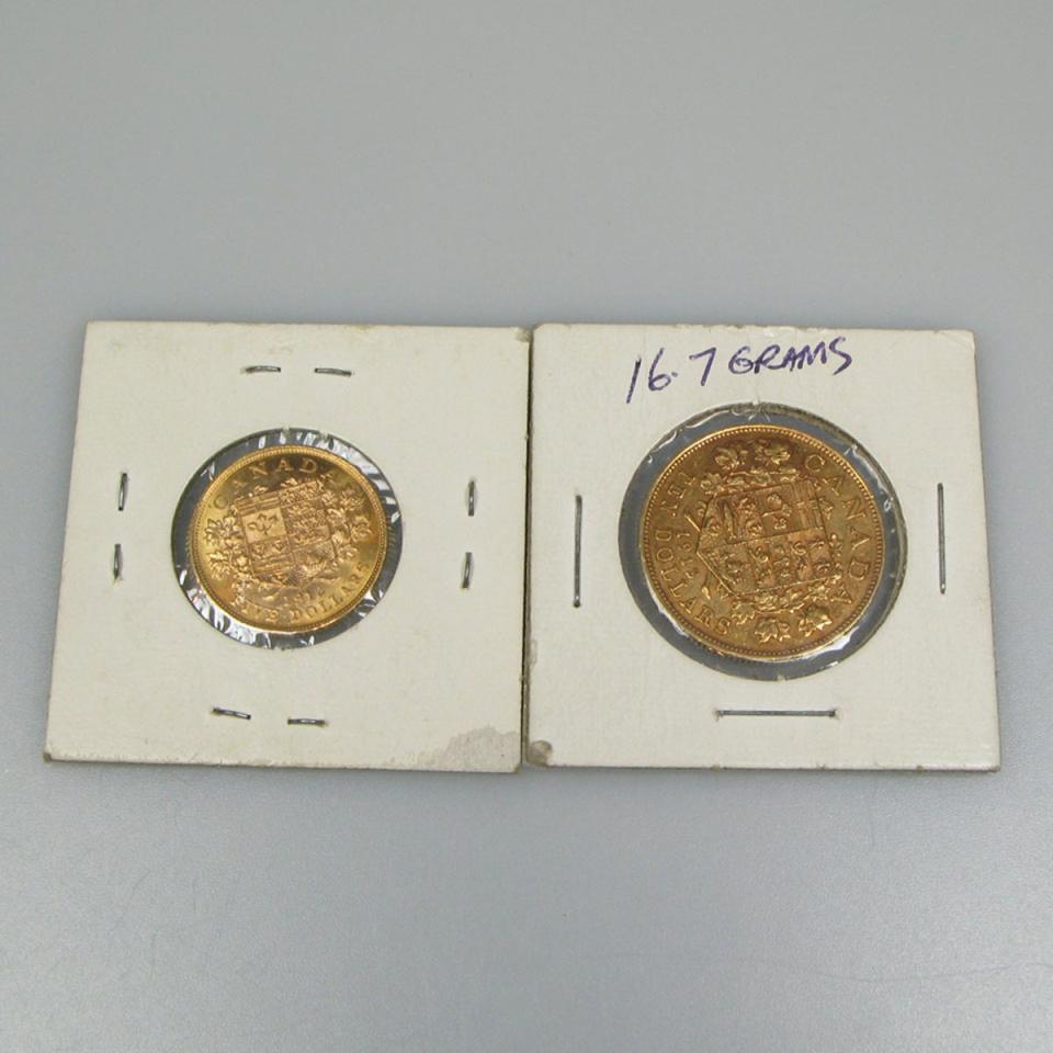 Canadian 1912 $10 And $5 Gold Coins