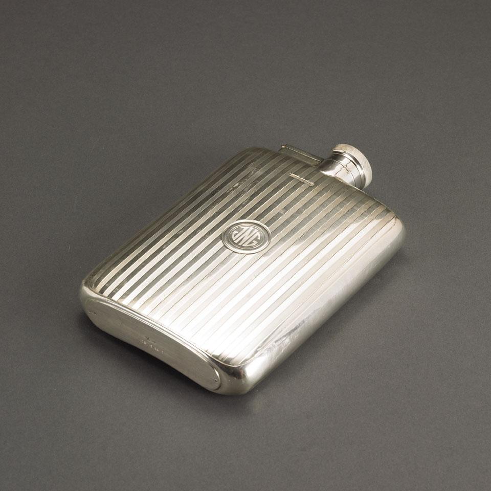 English Silver Spirit Flask, James Dixon & Sons, Sheffield, 1925